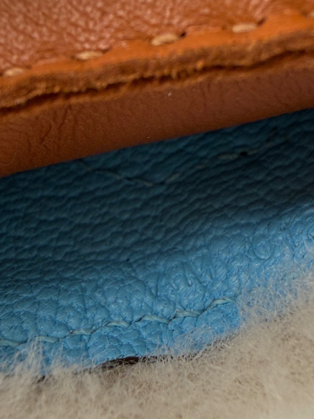 Authentic HERMES Rodeo Robeo Plush Charm PM Gold Terre Celeste Ecru  Milo Lambsk - Picture 7 of 8